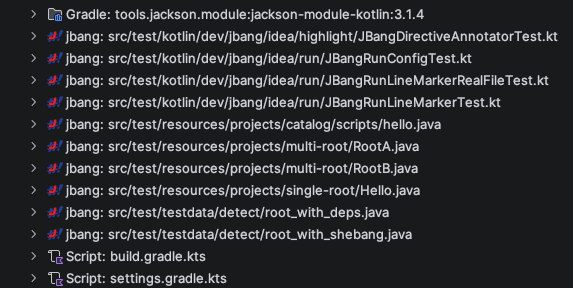 JBang JDK and dependency overlay under External Libraries