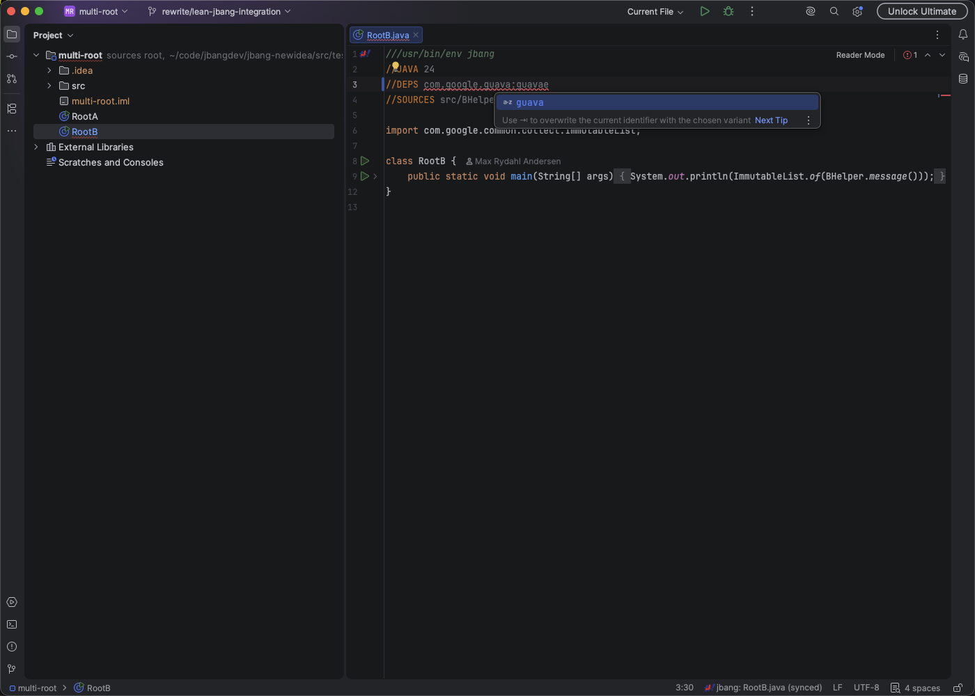 JBang Maven dependency completion